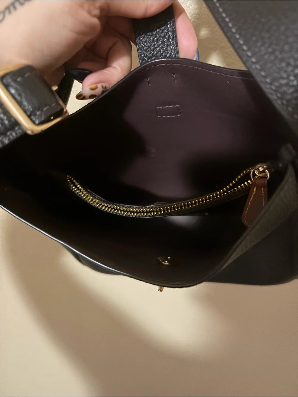 Coach Black Pebbled Leather crossbody Bag with Gold Hardware